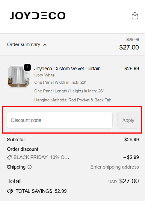 Where to enter Joydeco promo code How to use Joydeco promo code