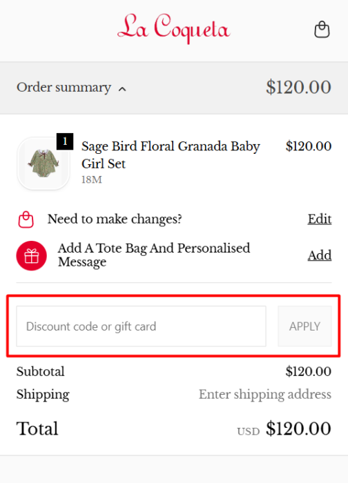 Where to enter La Coqueta promo code How to use La Coqueta promo code