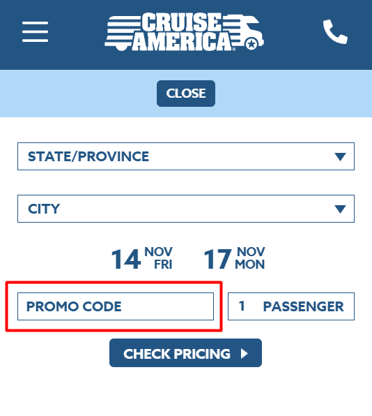 Where to enter Cruise America promo code How to use Cruise America promo code