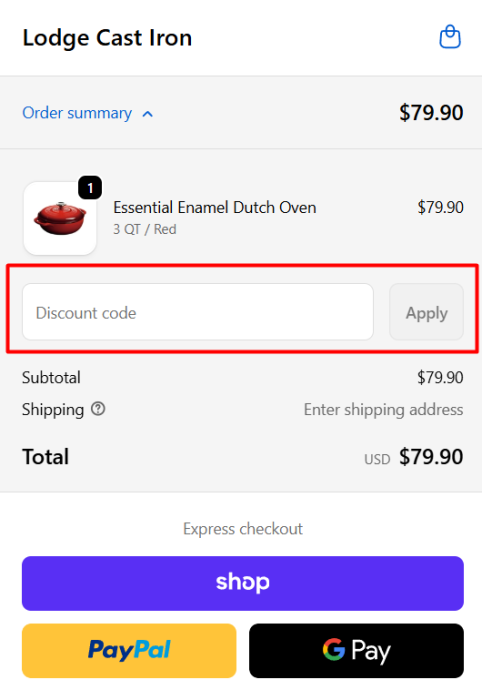 Where to enter Lodge Cast Iron promo code How to use Lodge Cast Iron promo code