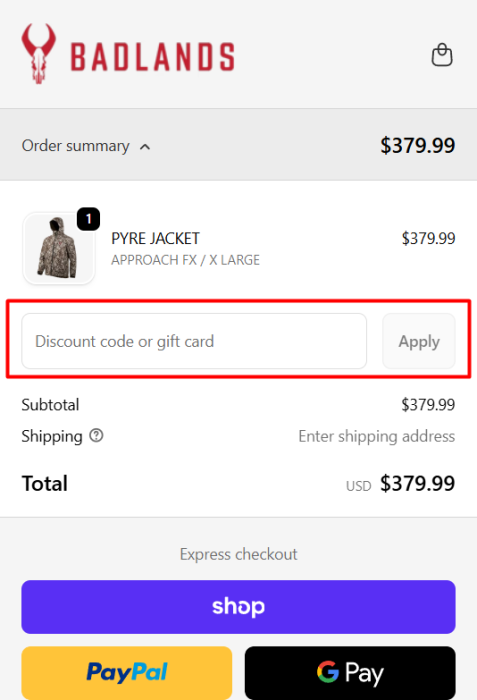 Where to enter Badlands Gear promo code How to use Badlands Gear promo code
