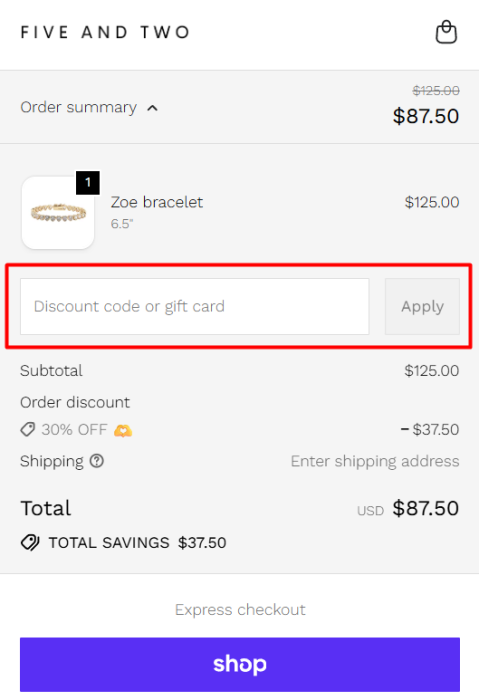 Where to enter Five and Two Jewelry promo code How to use Five and Two Jewelry promo code