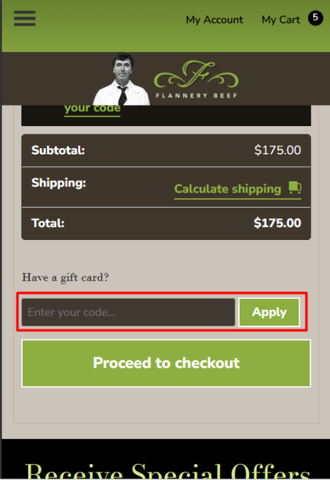 How to use Flannery Beef promo code