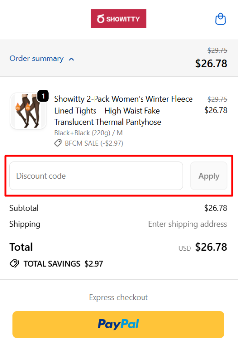 Where to enter Showitty promo code How to use Showitty promo code