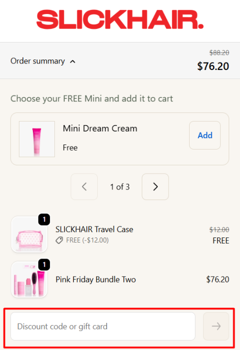 How to use SLICKHAIR promo code