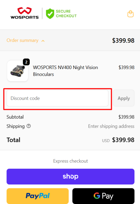 How to use WOSPORTS promo code