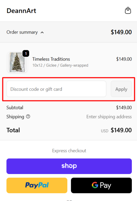 How to use DeannArt promo code