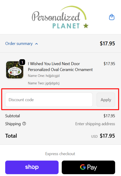 How to use Personalized Planet promo code