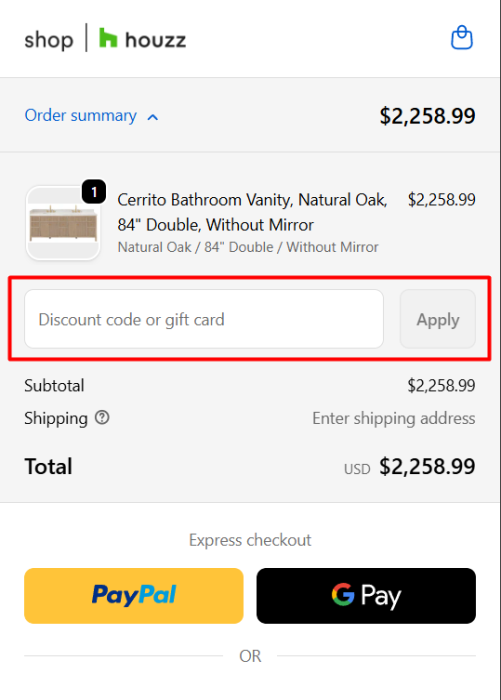 How to use Shop Houzz promo code