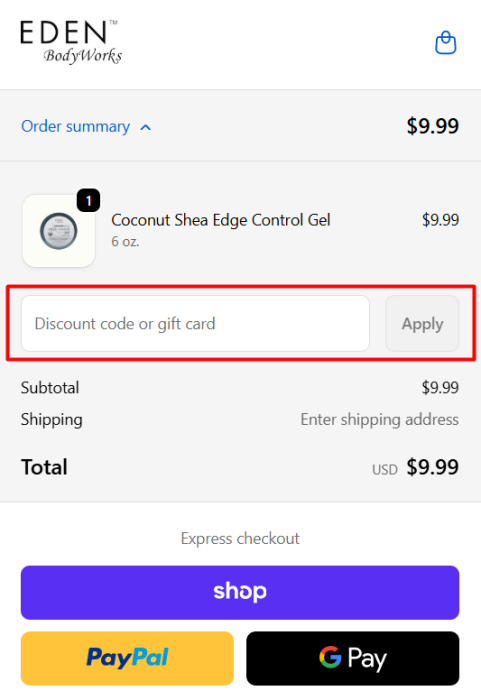 Where to enter EDEN BodyWorks promo code How to use EDEN BodyWorks promo code