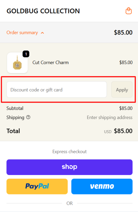 Where to enter Goldbug Collection promo code How to use Goldbug Collection promo code