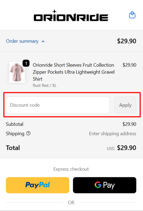 How to use Orionride promo code