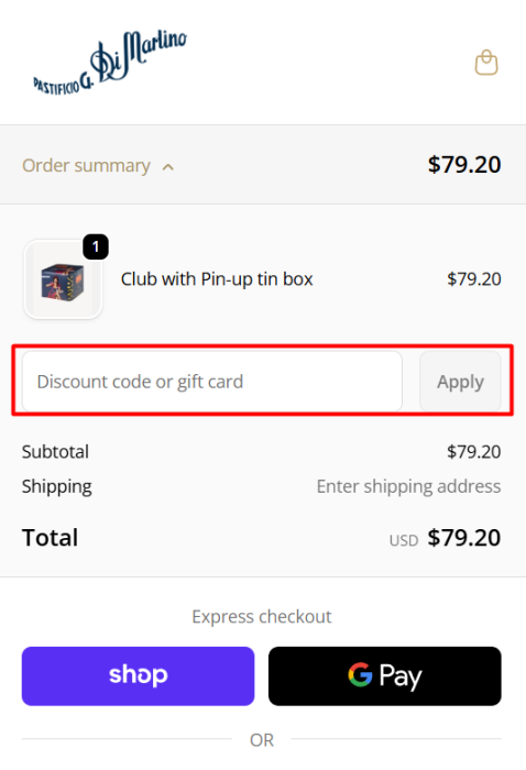 How to use Pasta Di Martino promo code