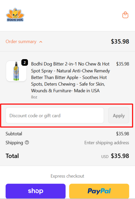 How to use Bodhi Dog promo code