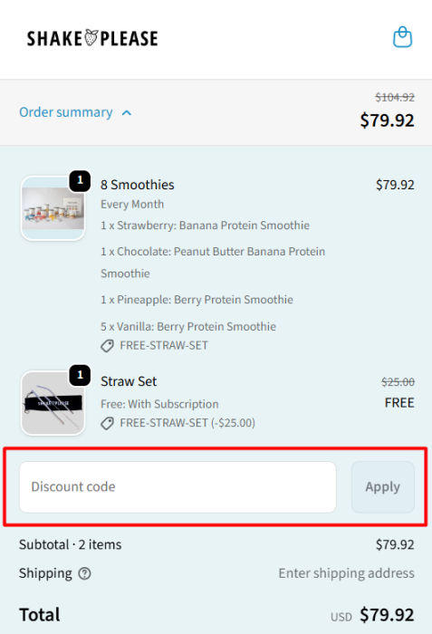How to use Shake Please promo code
