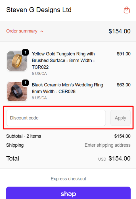 How to use Steven G Designs promo code