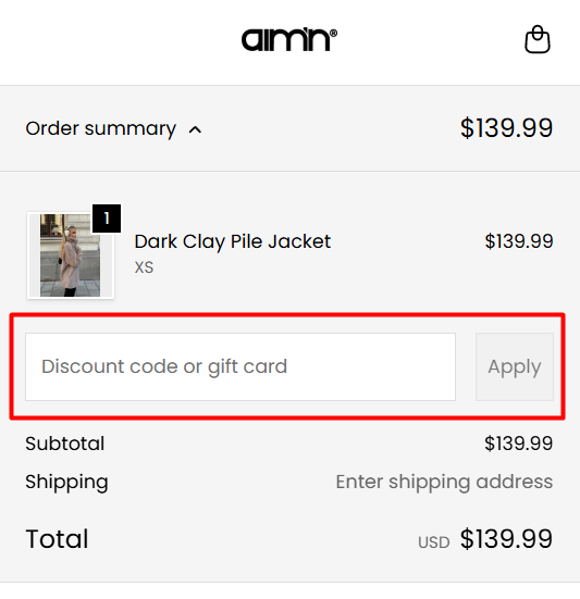 Where to enter AIM'N Sportswear promo code How to use AIM'N Sportswear promo code