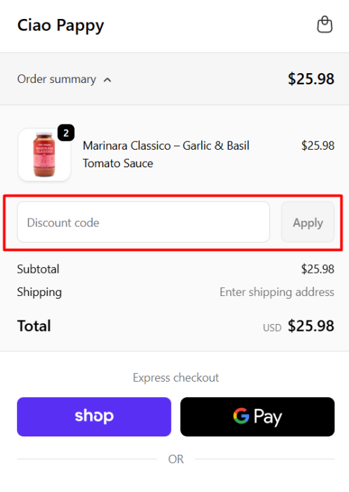 Where to enter Ciao Pappy promo code How to use Ciao Pappy promo code