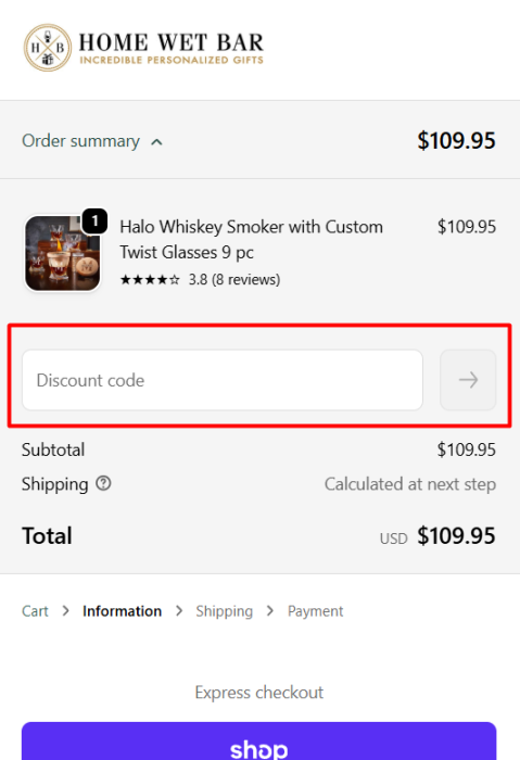 Where to enter Home Wet Bar promo code How to use Home Wet Bar promo code