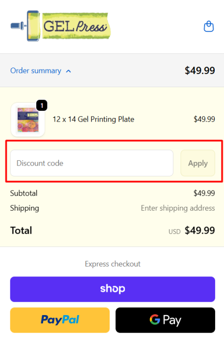 Where to enter Gel Press promo code How to use Gel Press promo code
