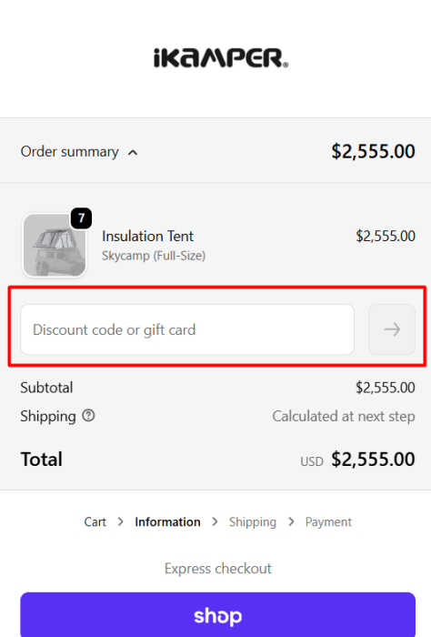 Where to enter iKamper promo code How to use iKamper promo code