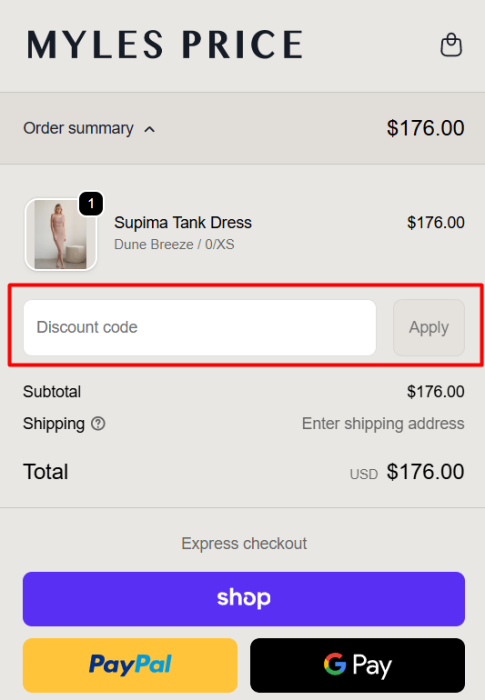 Where to enter Myles Price promo code How to use Myles Price promo code