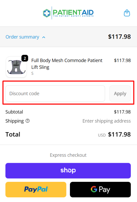 Where to enter Patient Aid promo code How to use Patient Aid promo code