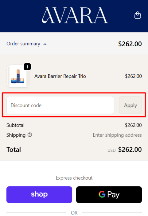 How to use Avara promo code