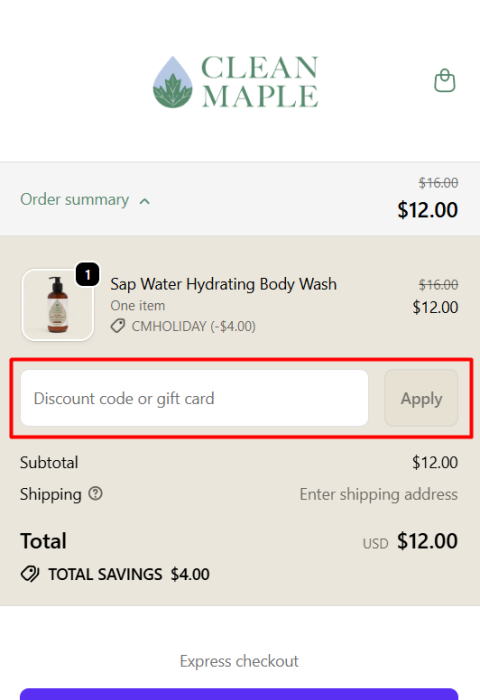 How to use Clean Maple promo code