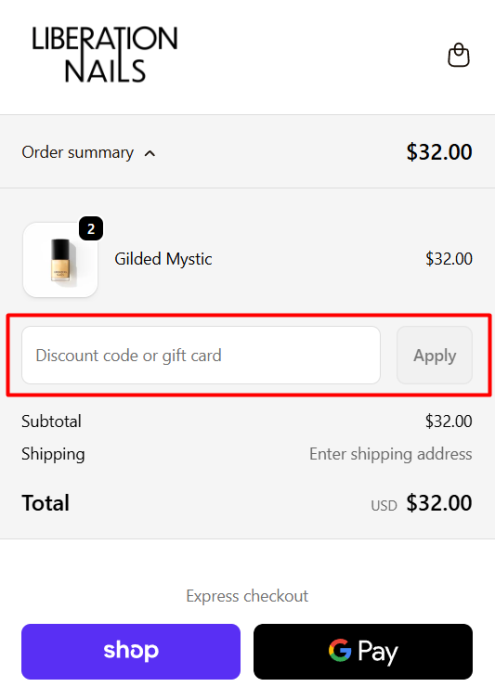 How to use Liberation Nails promo code