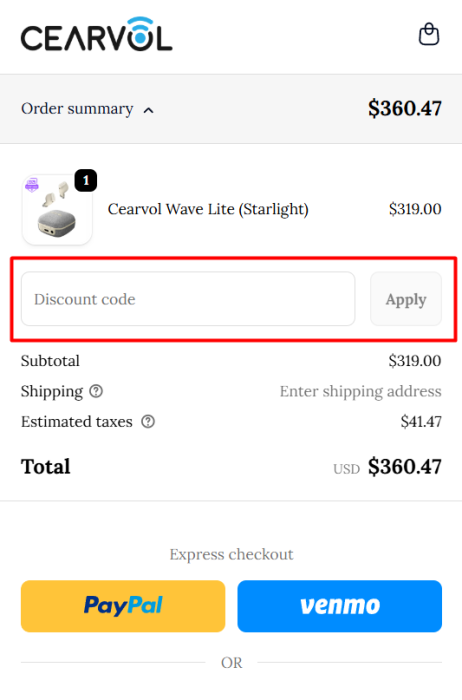How to use Cearvol promo code