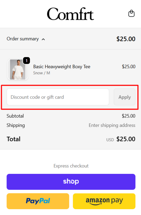 How to use Comfrt promo code
