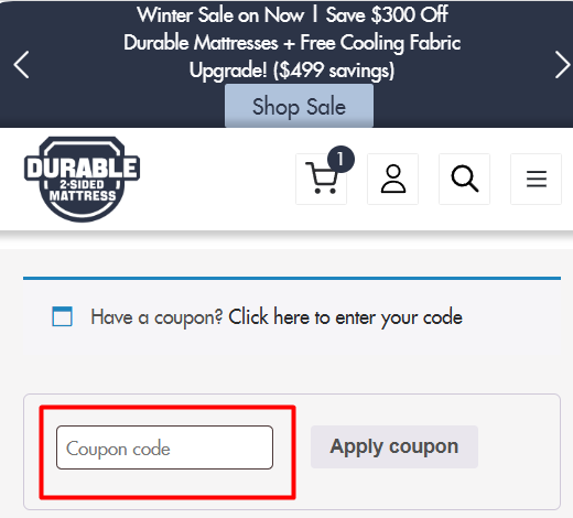 How to use Durable Mattress promo code