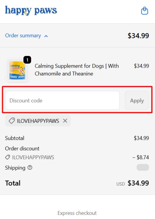 How to use Happy Paws promo code