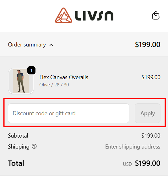 How to use LIVSN promo code