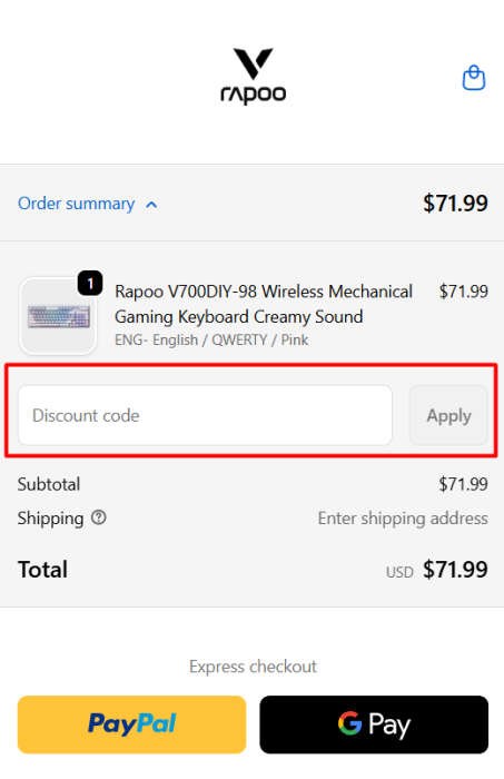 Where to enter Rapoo promo code How to use Rapoo promo code