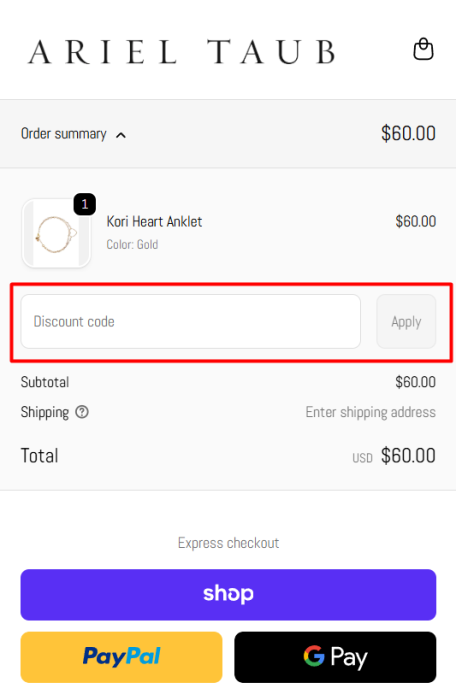 How to use Ariel Taub promo code