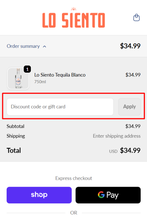 Where to enter Lo Siento Tequila promo code How to use Lo Siento Tequila promo code