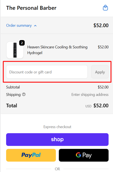 How to use The Personal Barber promo code