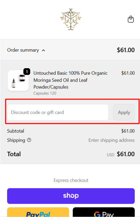 How to use All Moringa promo code