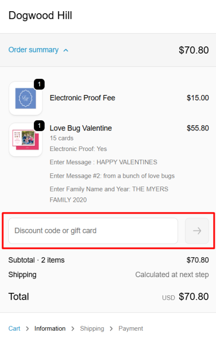 How to use Dogwood Hill promo code