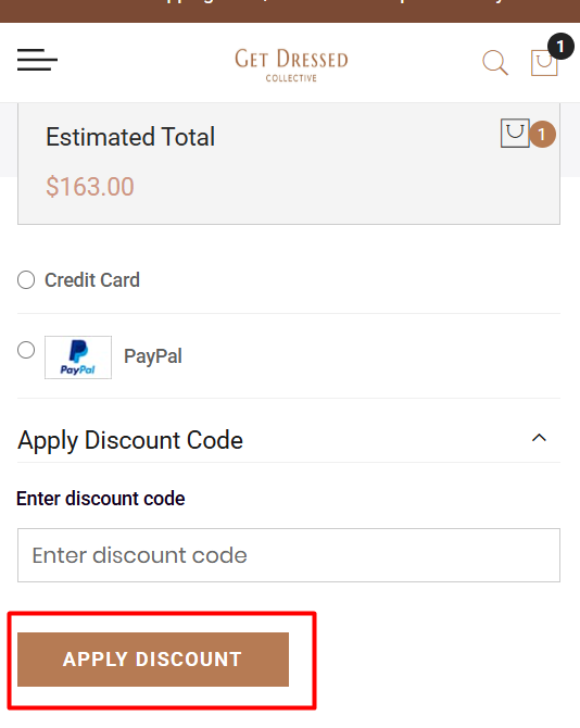 Where to enter Get Dressed Collective promo code How to use Get Dressed Collective promo code