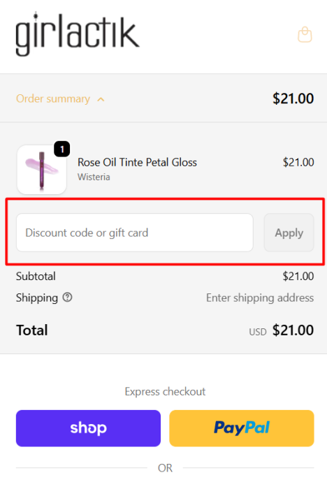 How to use Girlactik promo code