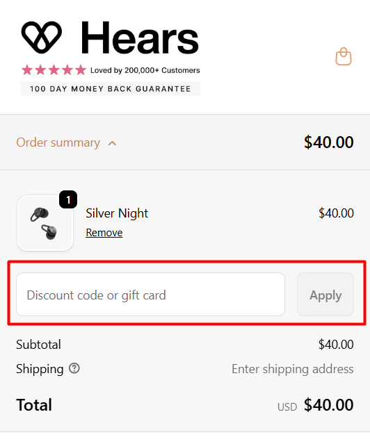 How to use Hears Earplugs promo code