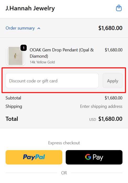 Where to enter J. Hannah Jewelry promo code How to use J. Hannah Jewelry promo code