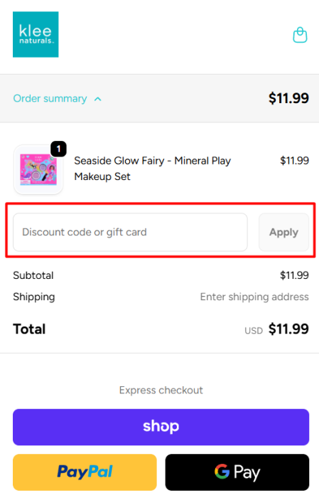 How to use Klee Naturals promo code