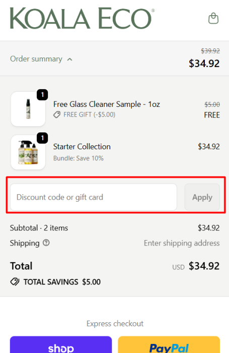 How to use Koala Eco promo code