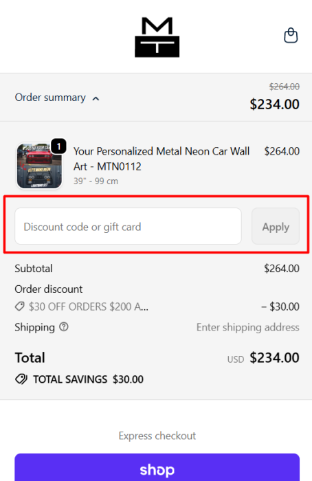 Where to enter Modello Turbo promo code How to use Modello Turbo promo code