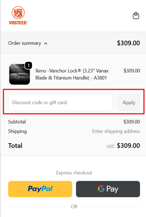 How to use Vosteed promo code