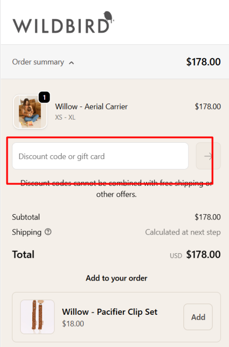 How to use WildBird promo code